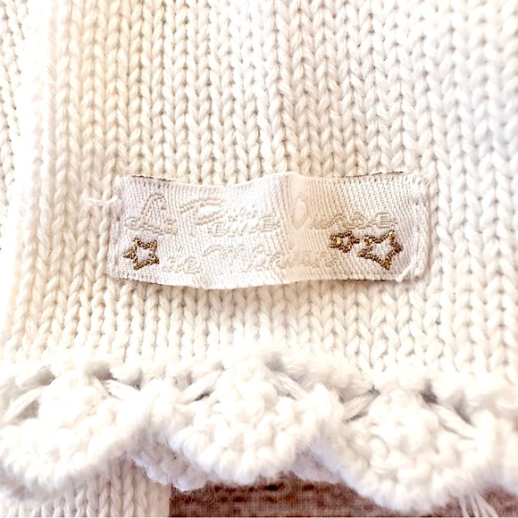La Petite Ourse White Cardigan Sweater with Flowers Girl’s 6M - Picture 3 of 4
